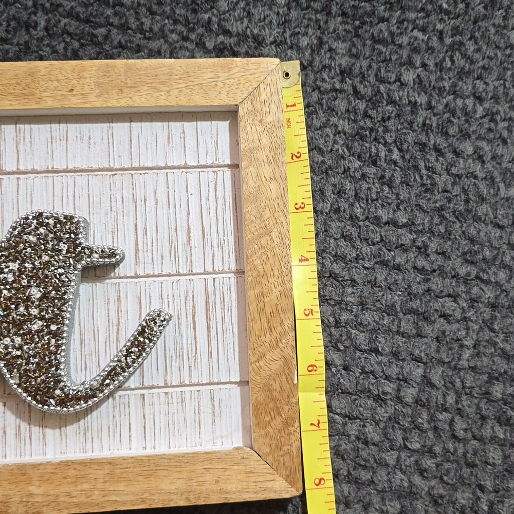 Beaded And Glitter "Eat"Wall Decor Farmhouse Kitchen Sign Wood Frame Rustic Glam - Picture 6 of 7